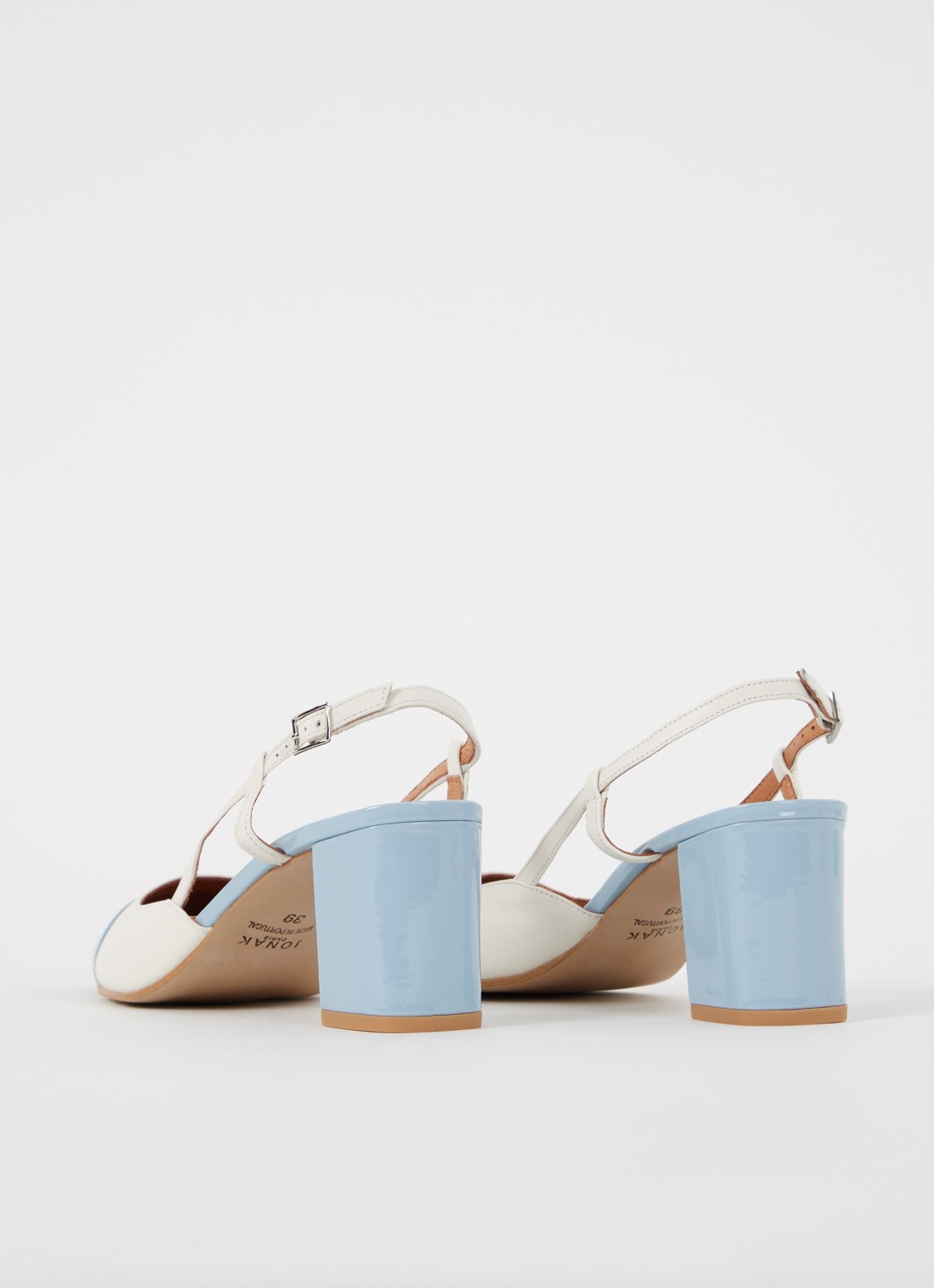 Jonak Dhapop slingback van leer - achterkant 6 lichtblauw