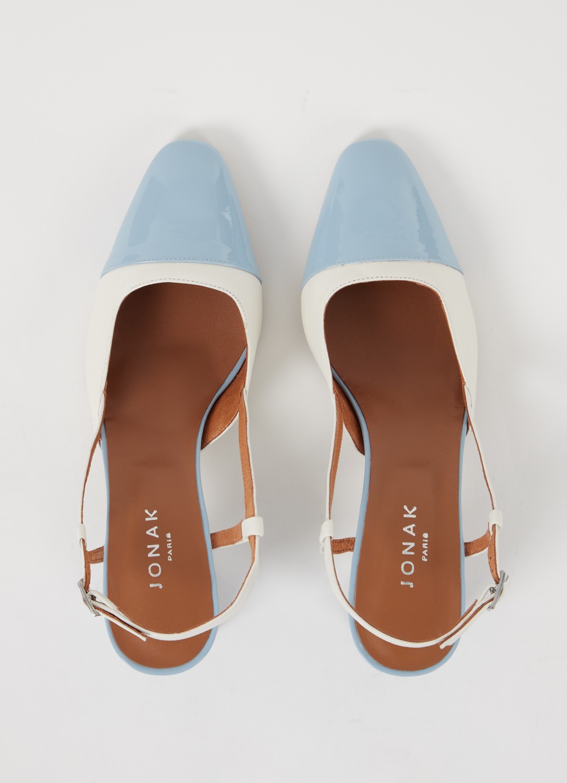 Jonak Dhapop slingback van leer - detail 4 lichtblauw