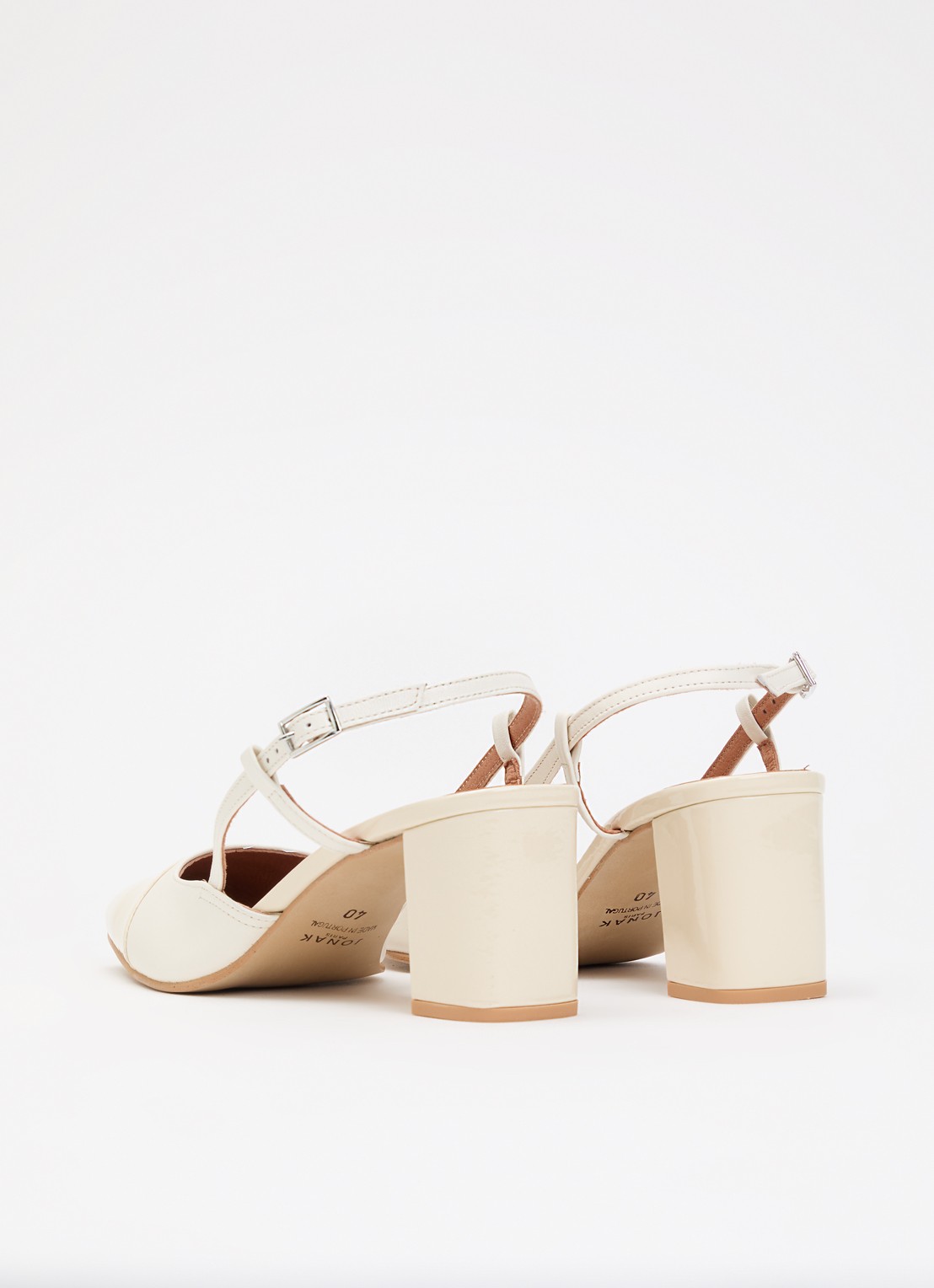 Jonak Dhapop slingback van leer - achterkant 4 gebroken wit