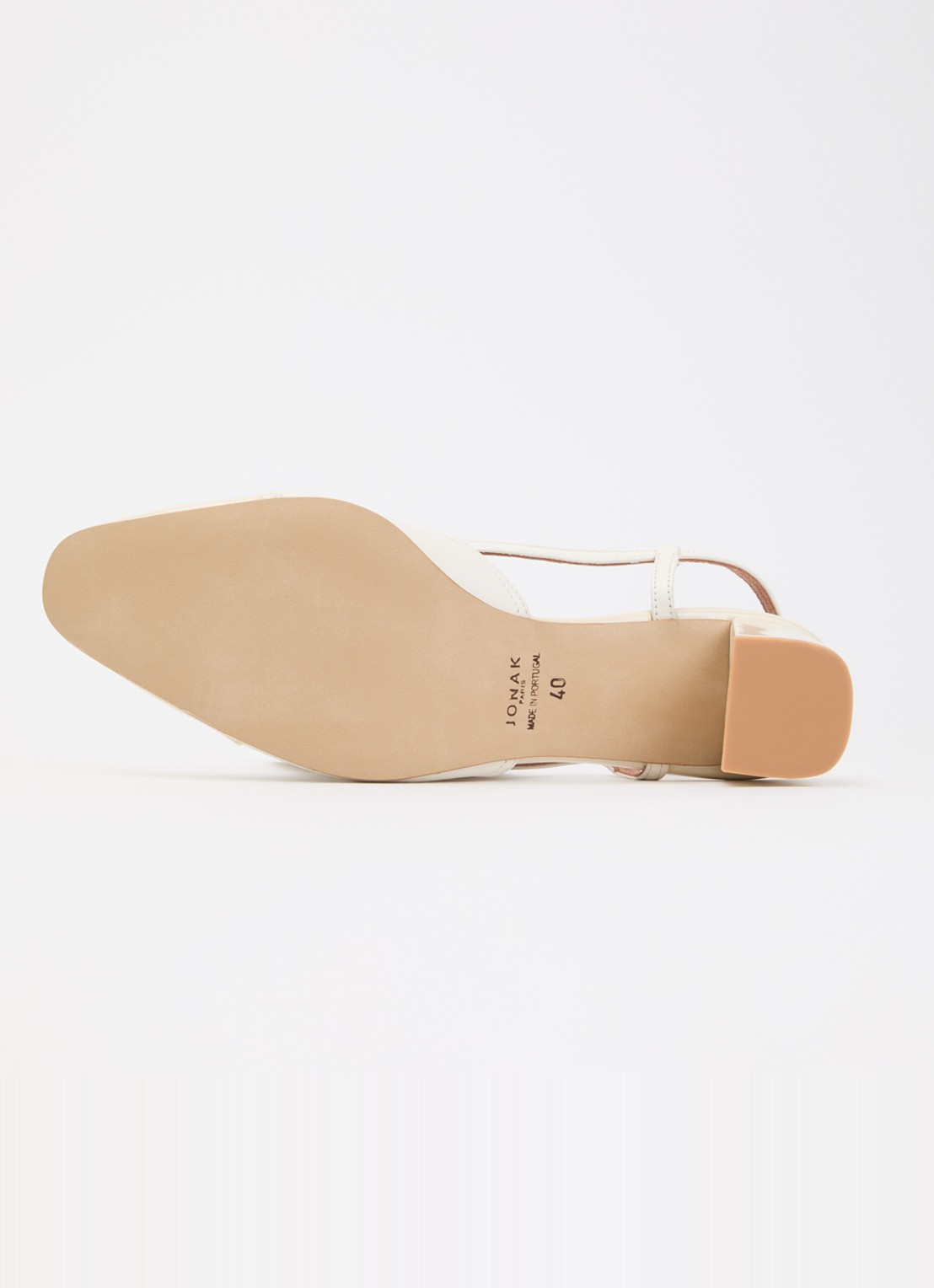 Jonak Dhapop slingback van leer - detail 3 gebroken wit