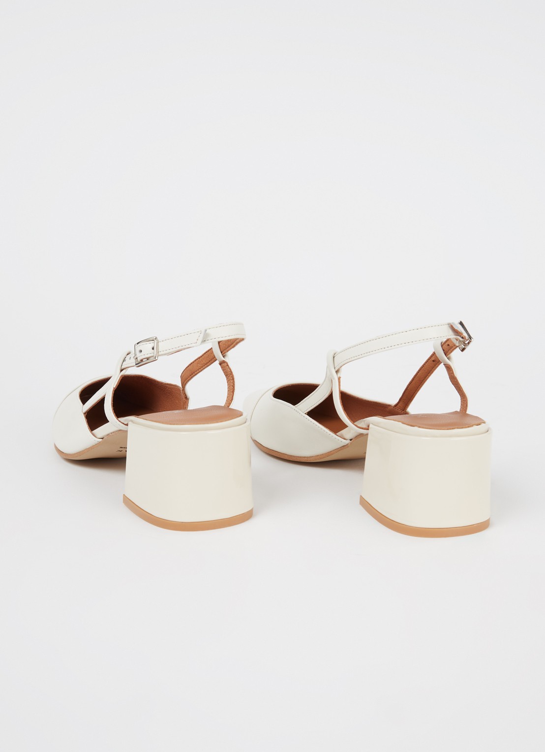 Jonak Dhapopy slingback met lakleren details - detail 3 ivoor