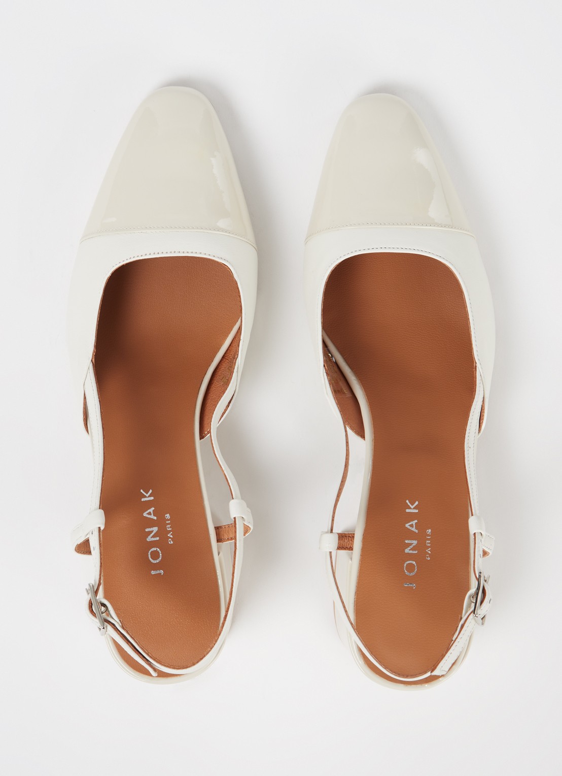 Jonak Dhapopy slingback met lakleren details - detail 4 ivoor
