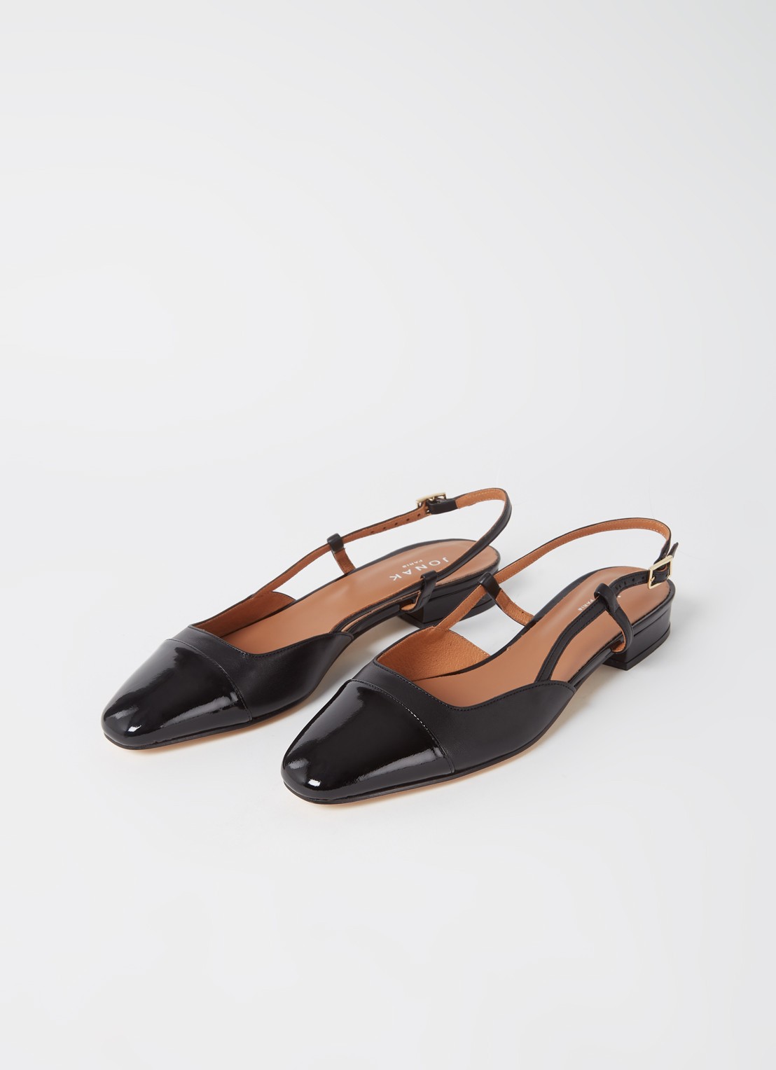 Jonak Dhapou slingback van leer - detail 3 diepzwart