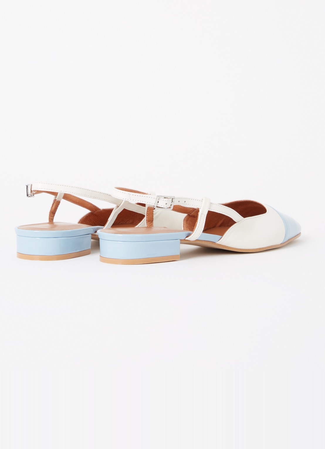 Jonak Dhapou slingback van leer - achterkant 6 blauwgrijs