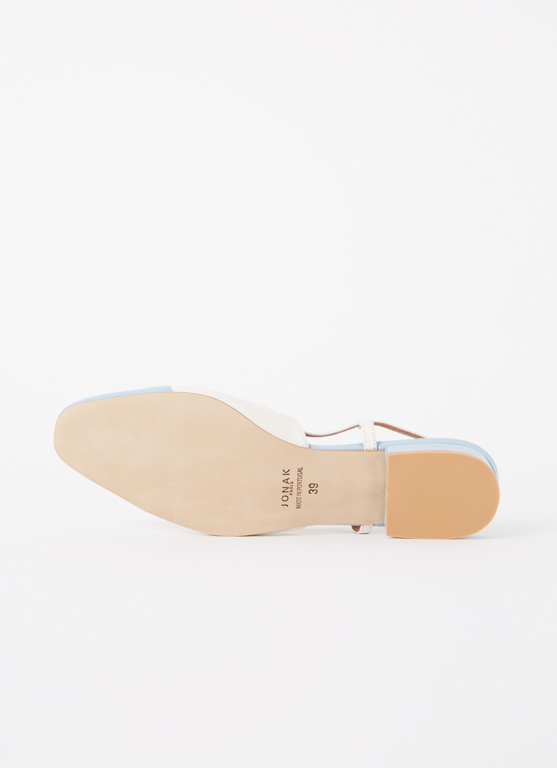 Jonak Dhapou slingback van leer - detail 5 blauwgrijs