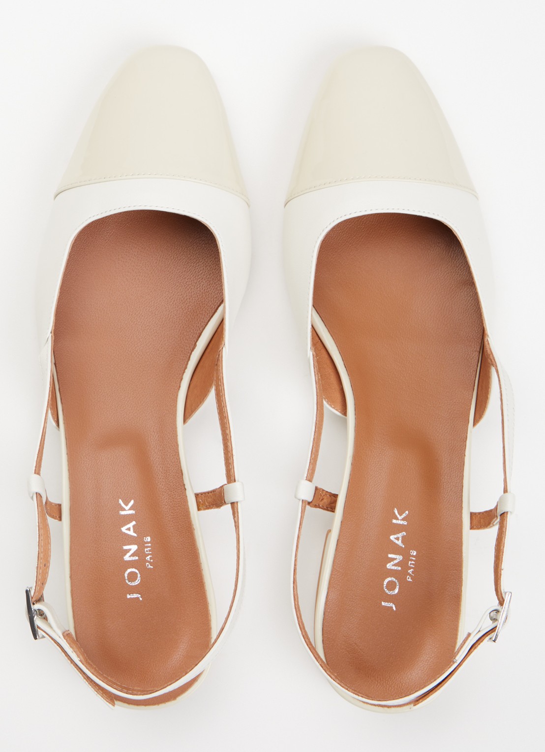 Jonak Dhapou slingback van leer - detail 5 ivoor