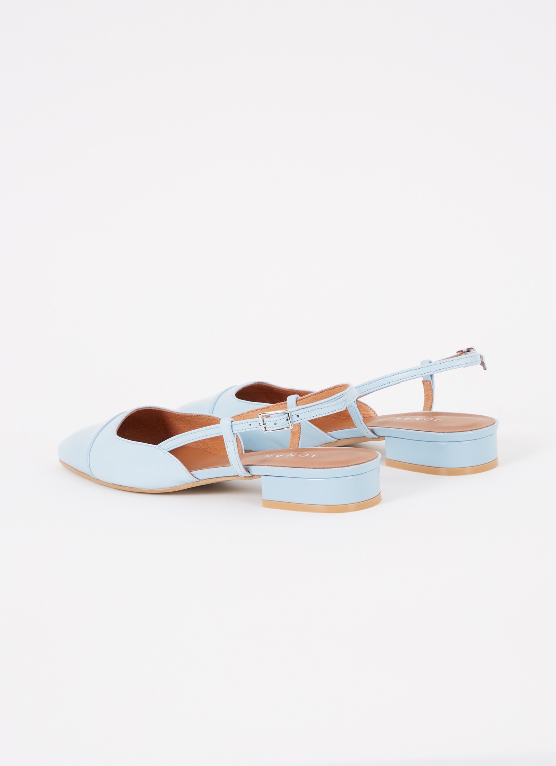 Jonak Dhapou slingback van leer - achterkant 4 lichtblauw