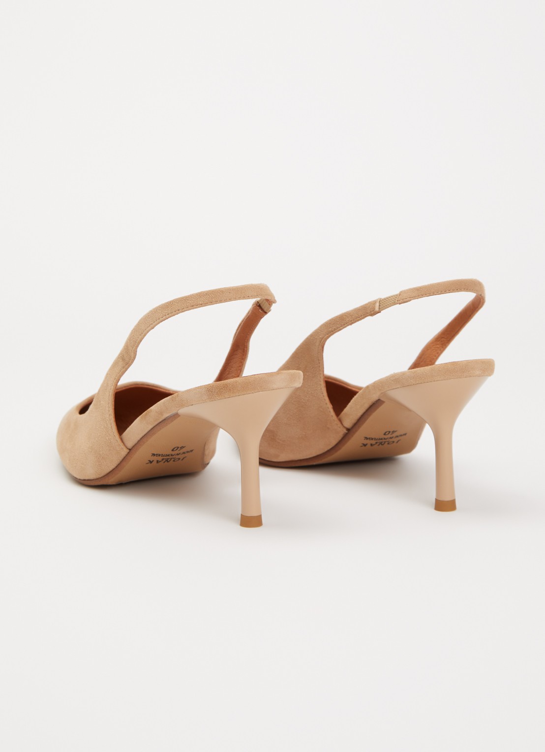 Jonak Diamantine pump van geitensuède - achterkant beige