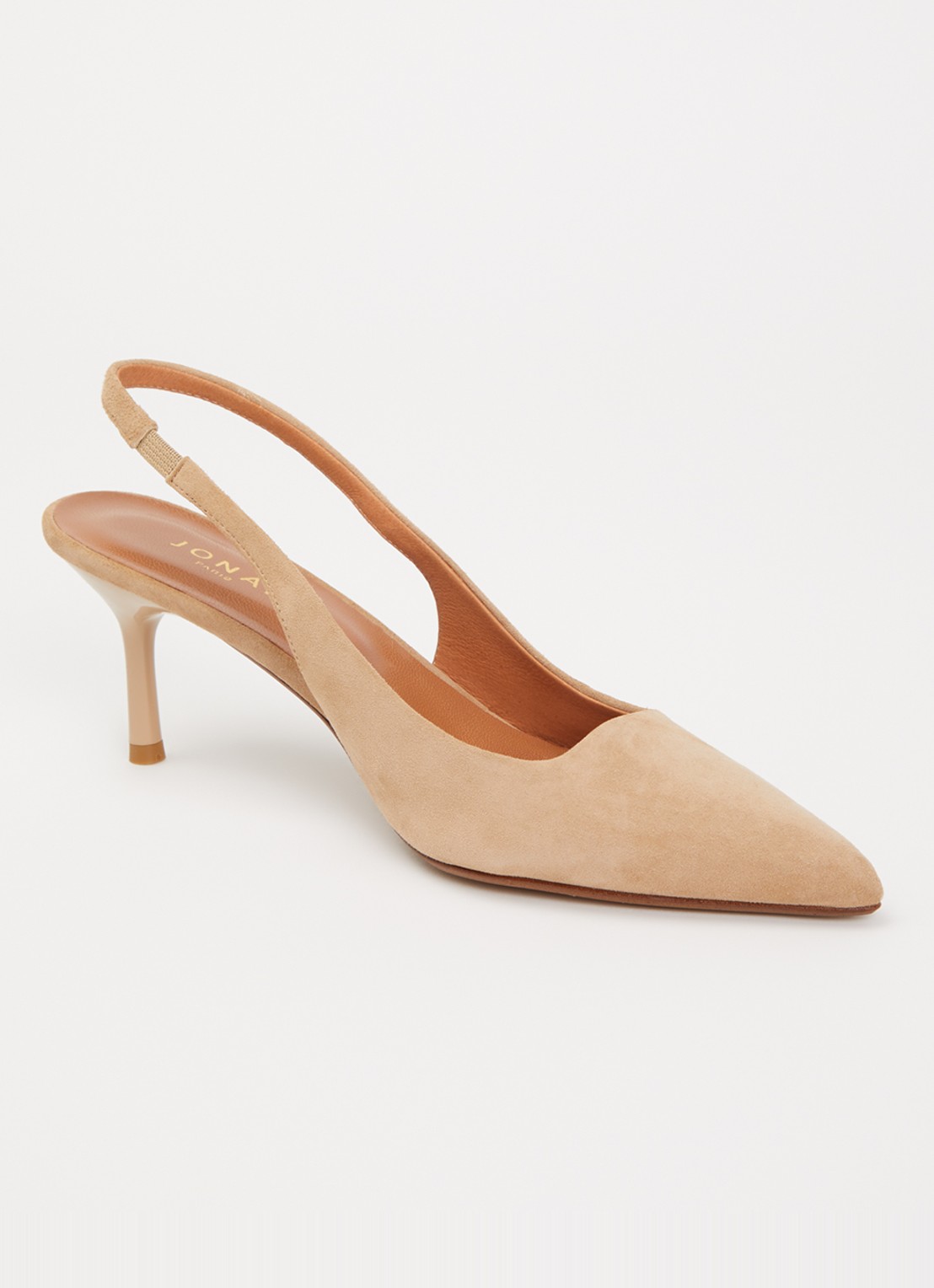 Jonak Diamantine pump van geitensuède - voorkant 5 beige
