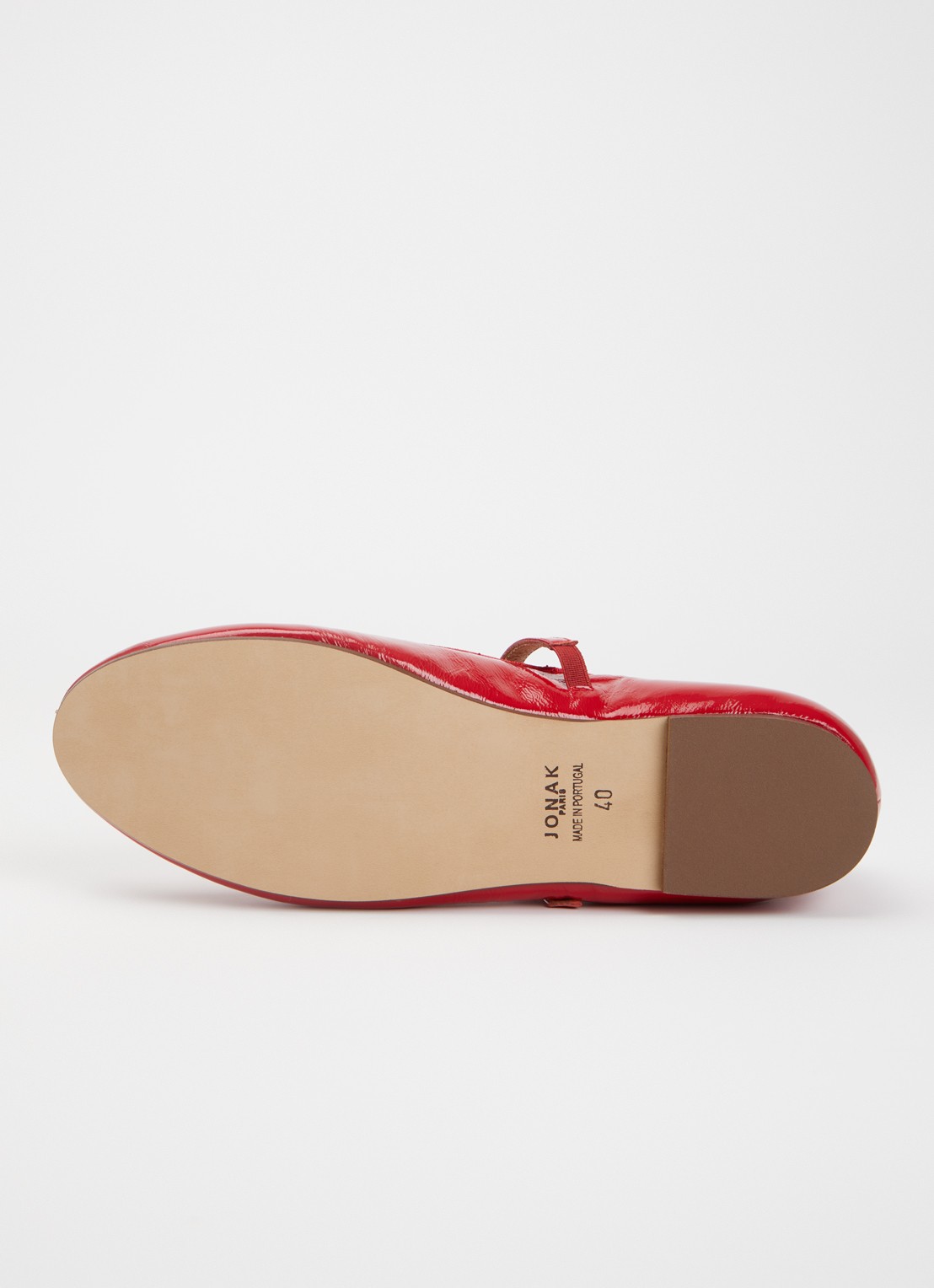 Jonak Douceur ballerina van leer met lakfinish  - detail 6 rood