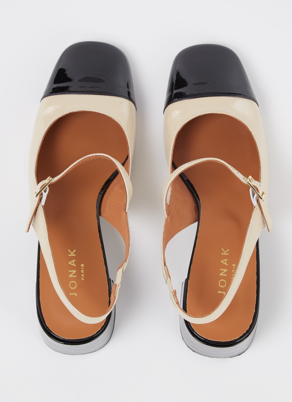 Jonak Doumy slingback met lakleren details - detail 5 zwart