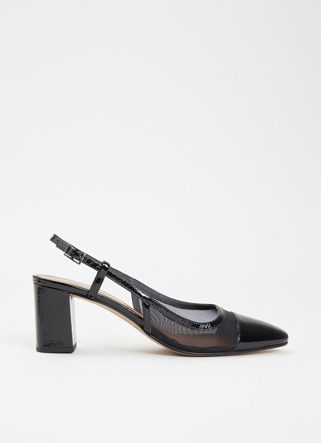 Jonak Drag slingback van lakleer met details van mesh - voorkant 5 zwart