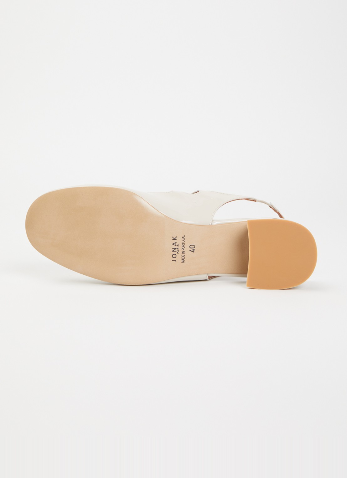 Jonak Drible slingback van kalfsleer met gespdetail - detail 5 ivoor