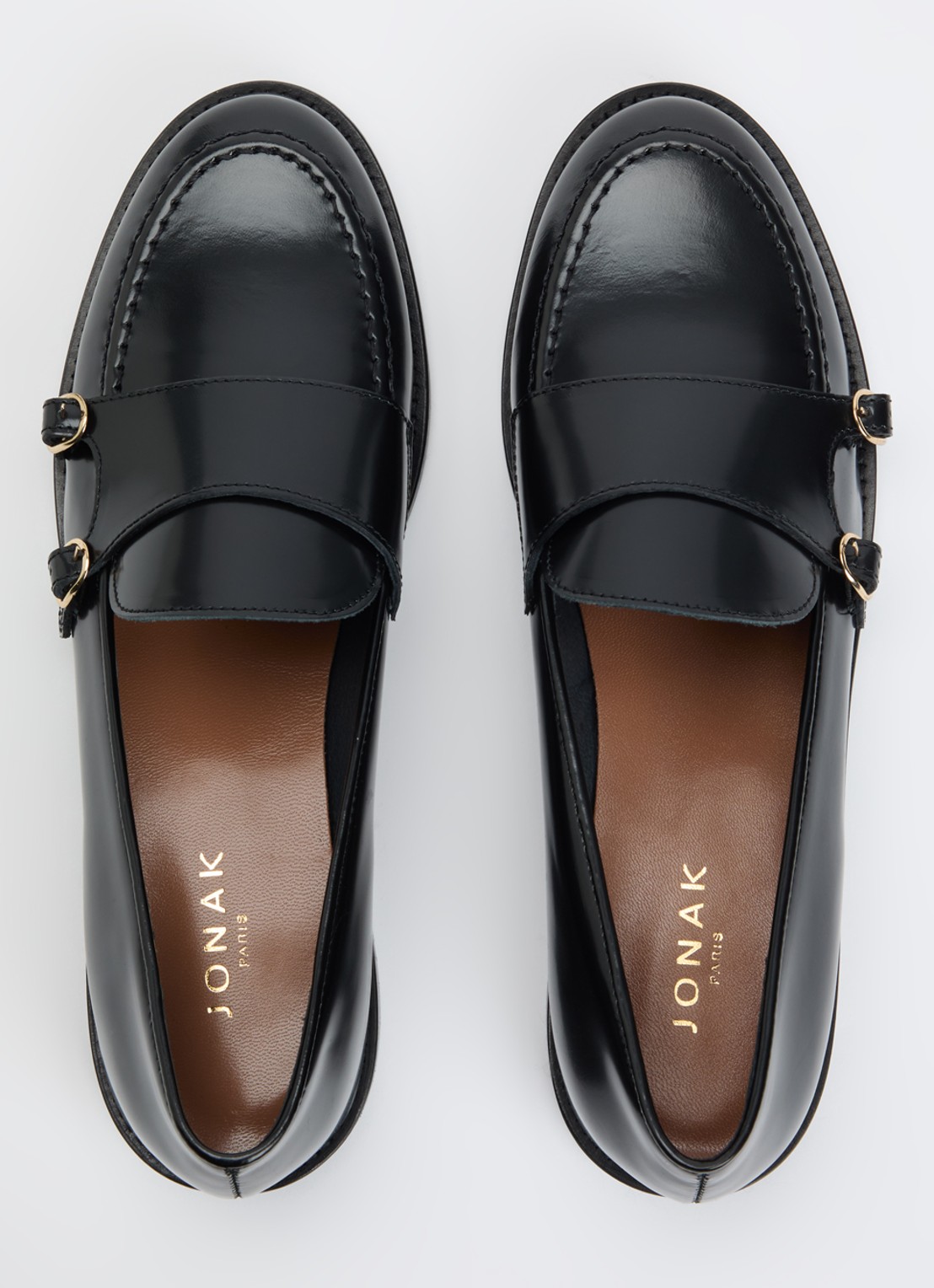 Jonak Drizza loafer van leer - detail 4 zwart
