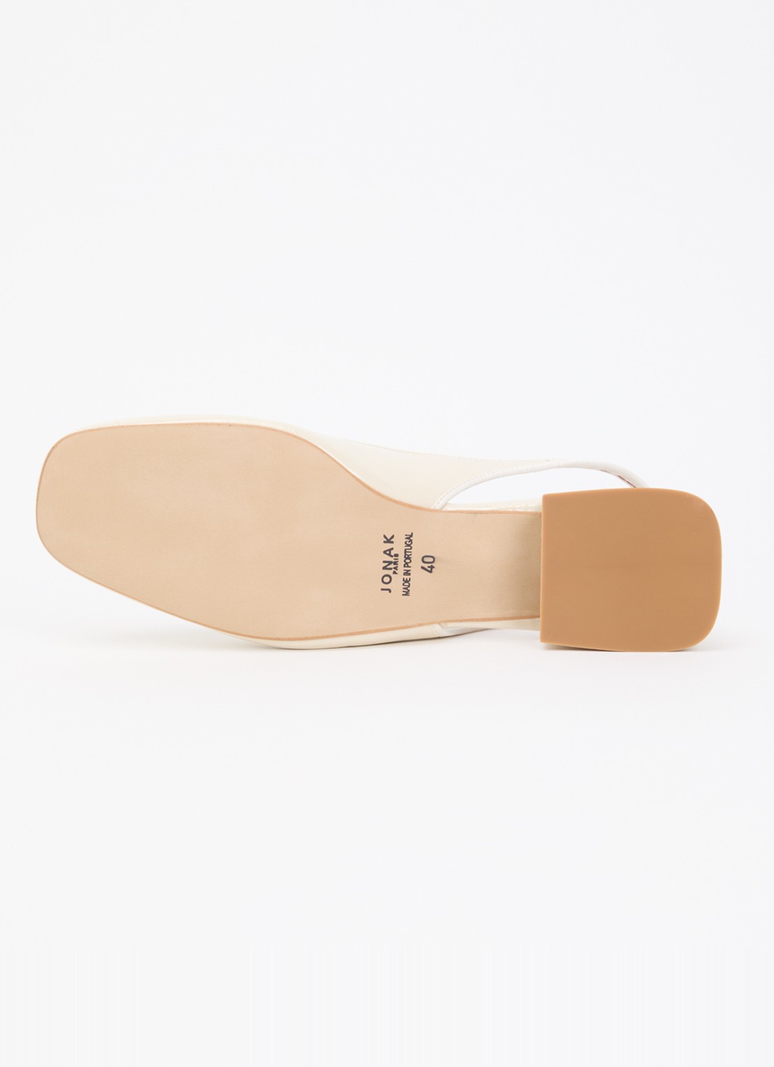 Jonak Dybilo slingback van kalfsleer met lakfinish - detail 5 ivoor