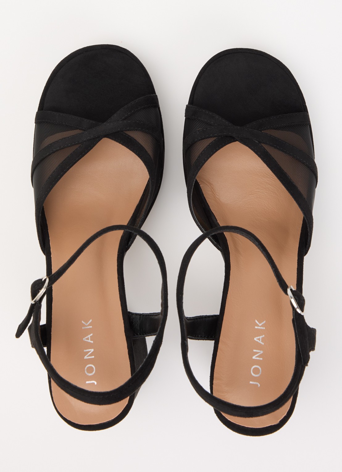 Jonak Jennyfer sandalette met details van mesh - detail 2 zwart