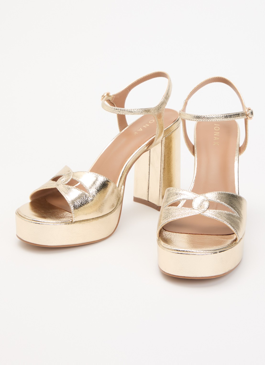 Jonak Justine sandalette met metallic finish - detail 3 goud