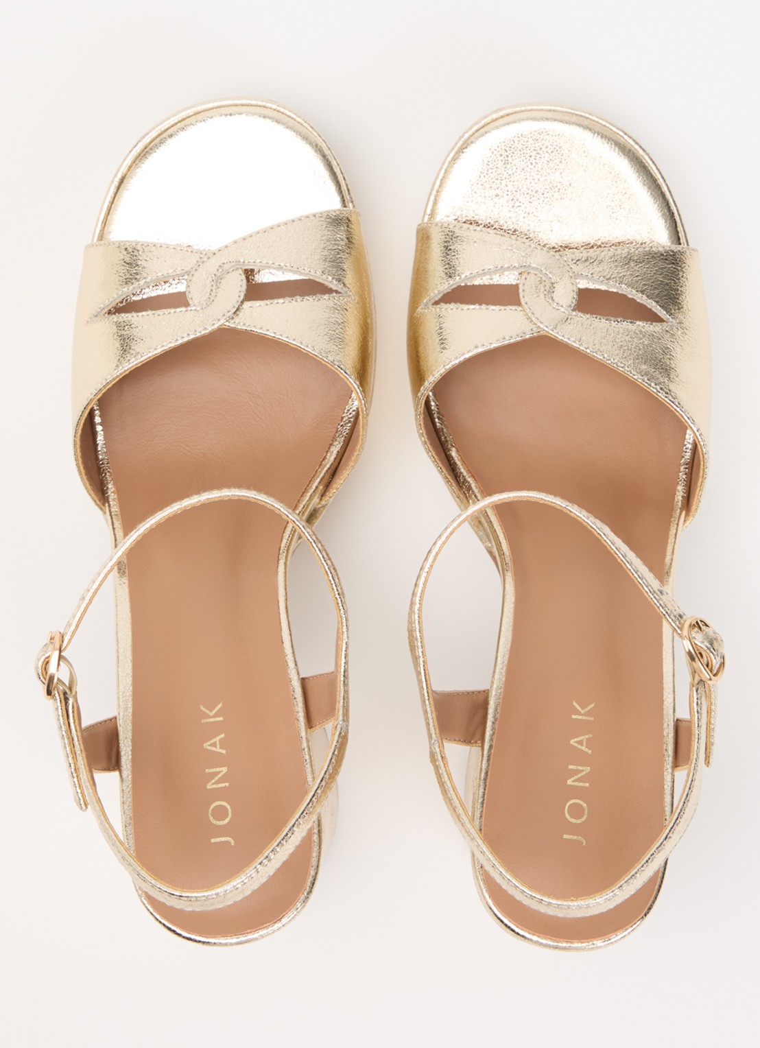 Jonak Justine sandalette met metallic finish - detail 4 goud