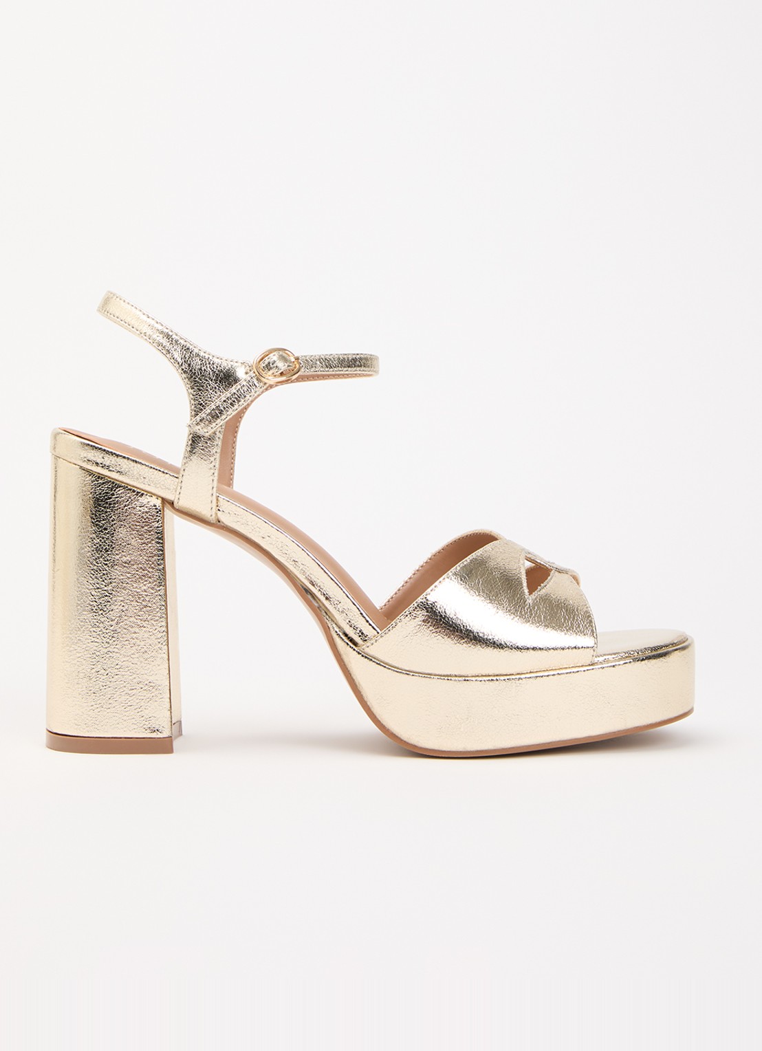 Jonak Justine sandalette met metallic finish - voorkant 2 goud