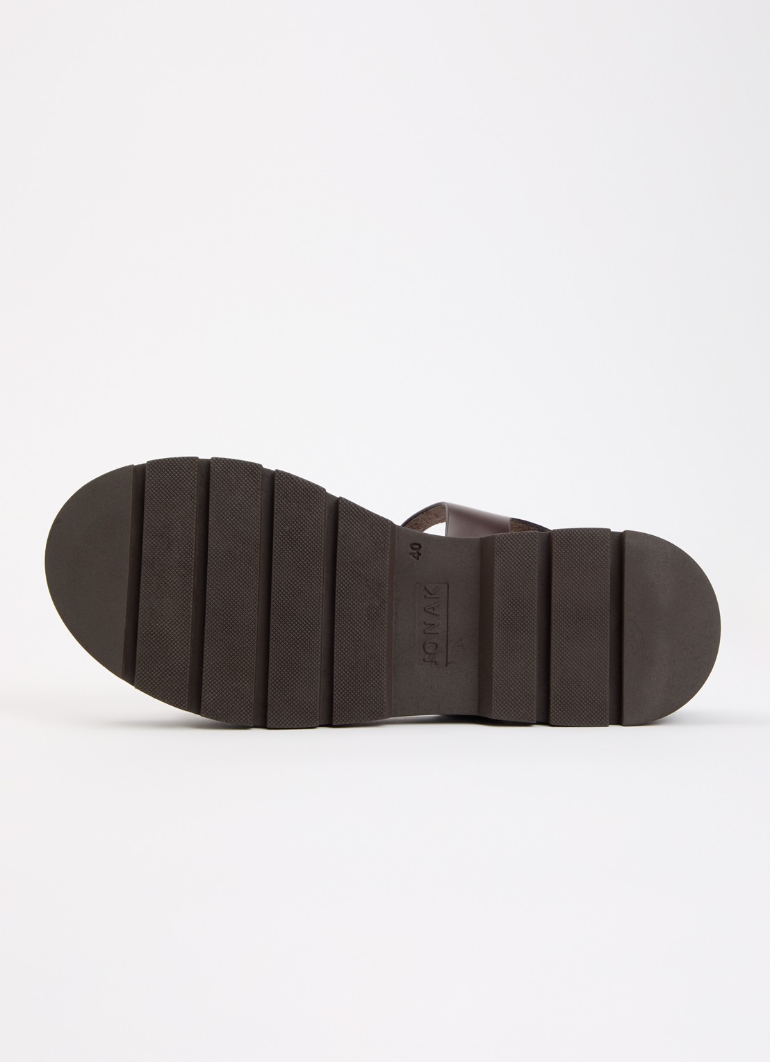 Jonak Liverpool sandaal van leer - detail 6 chocoladebruin