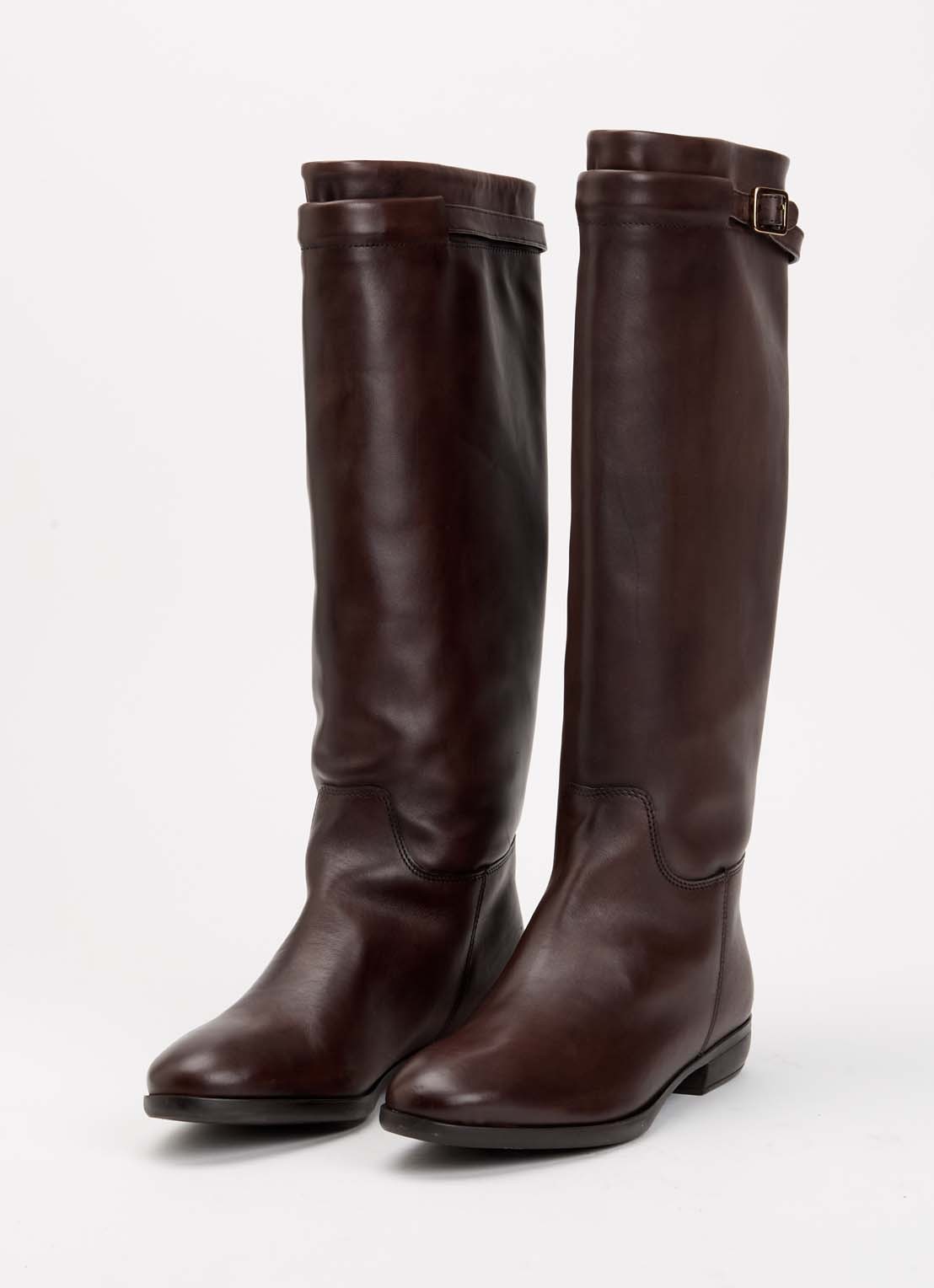 Jonak Melody laars van kalfsleer met gespdetail - detail 2 donkerbruin