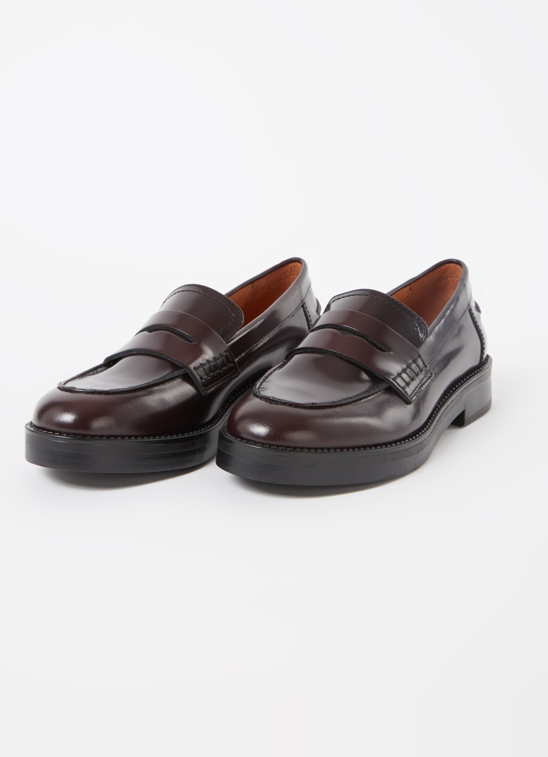 Jonak Mirna loafer van leer  - detail aubergine