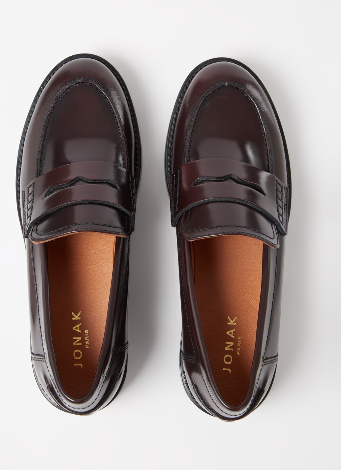 Jonak Mirna loafer van leer  - detail 3 aubergine