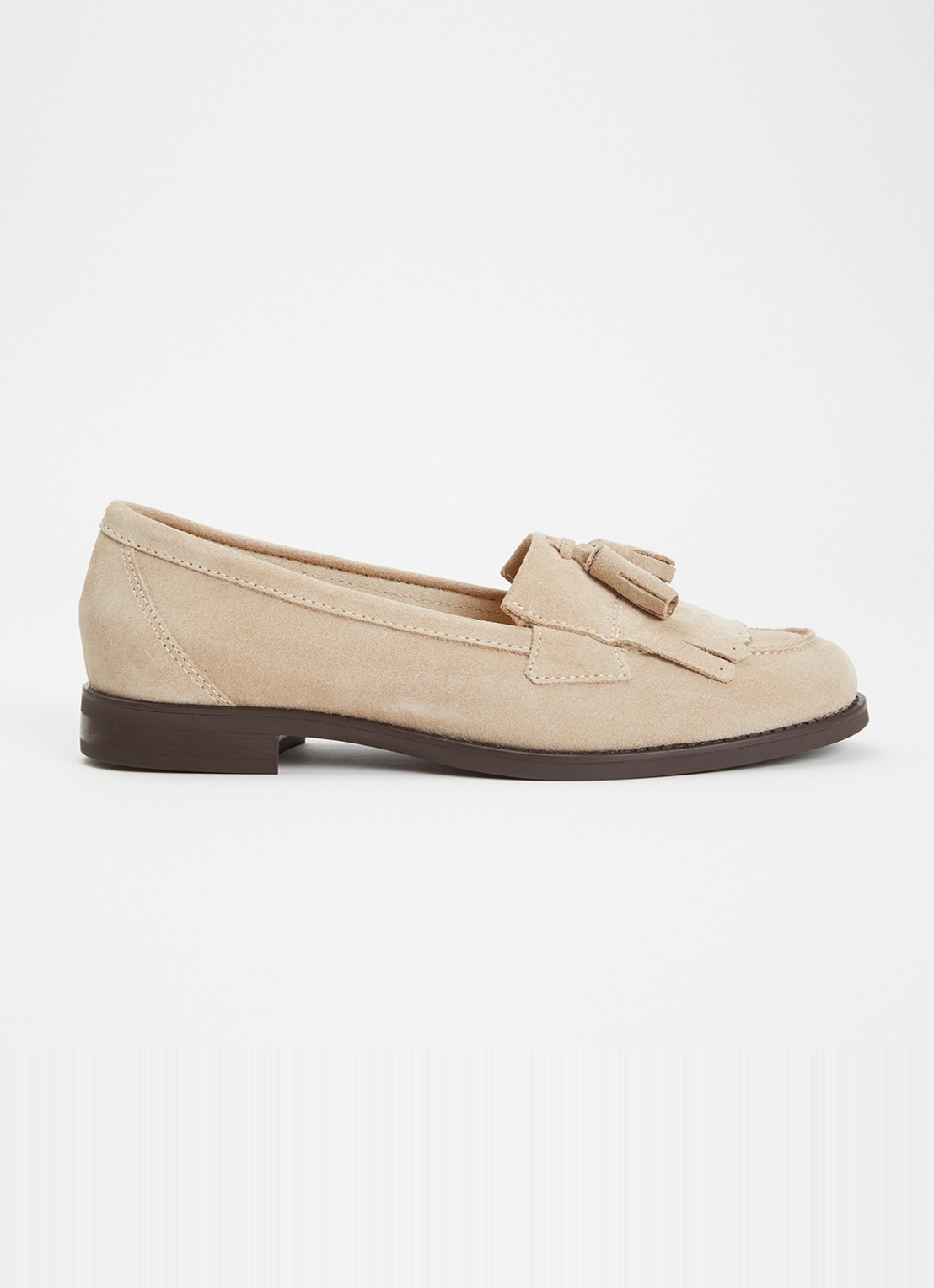 Jonak Nelle Croute loafer van suéde  - voorkant beige