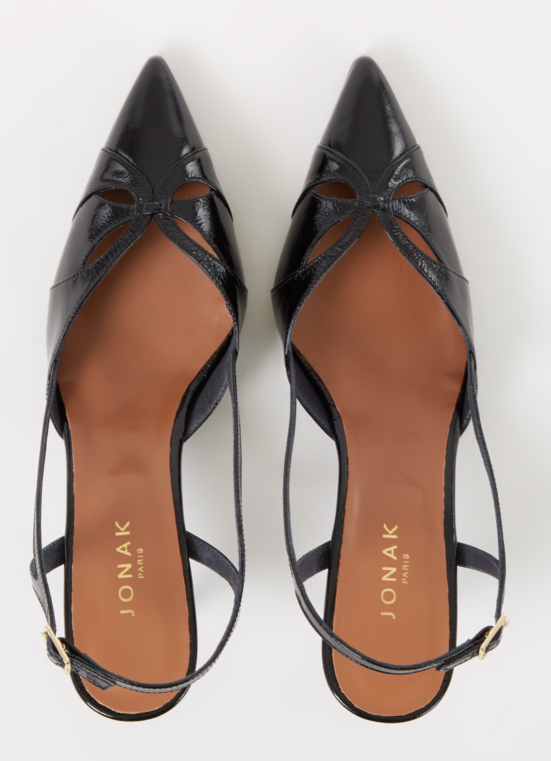Jonak Slingback van kalfsleer - detail 3 zwart