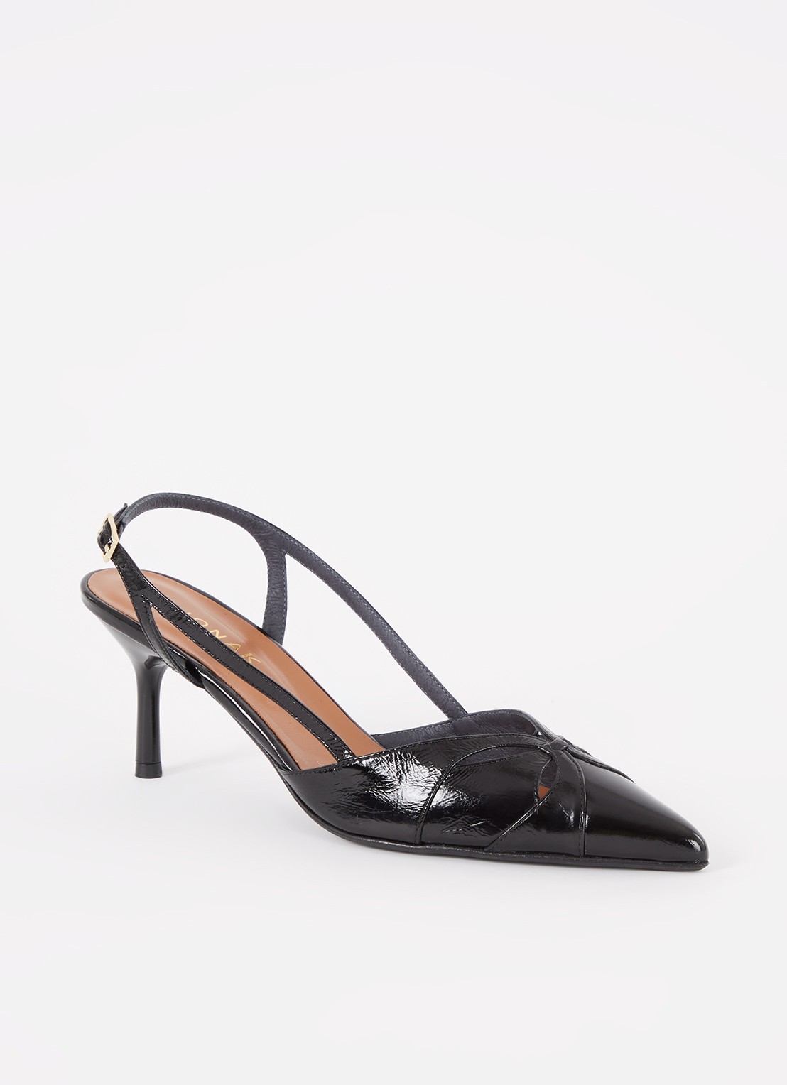 Jonak Slingback van kalfsleer - voorkant zwart