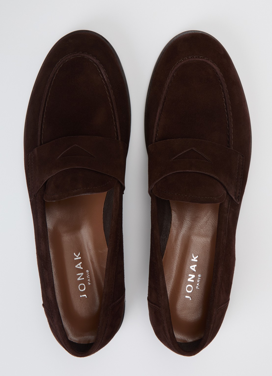 Jonak Thelma loafer van geitensuède - detail 4 donkerbruin