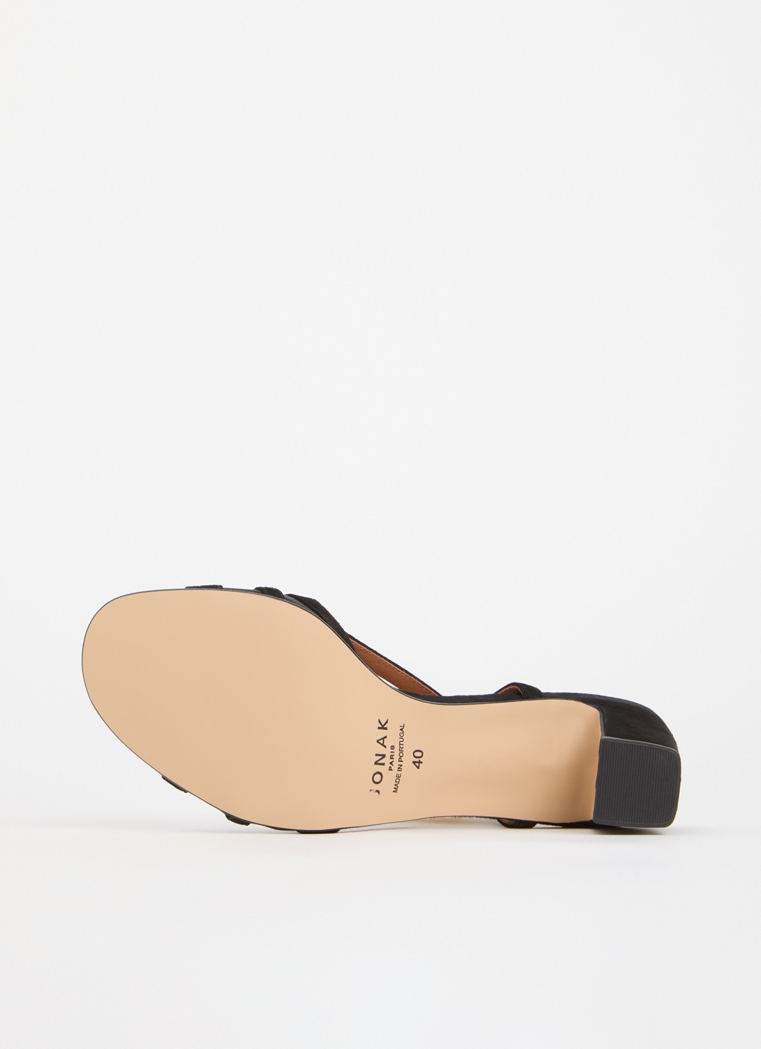 Jonak Vahine sandalette van geitensuède met mesh details - detail 4 zwart