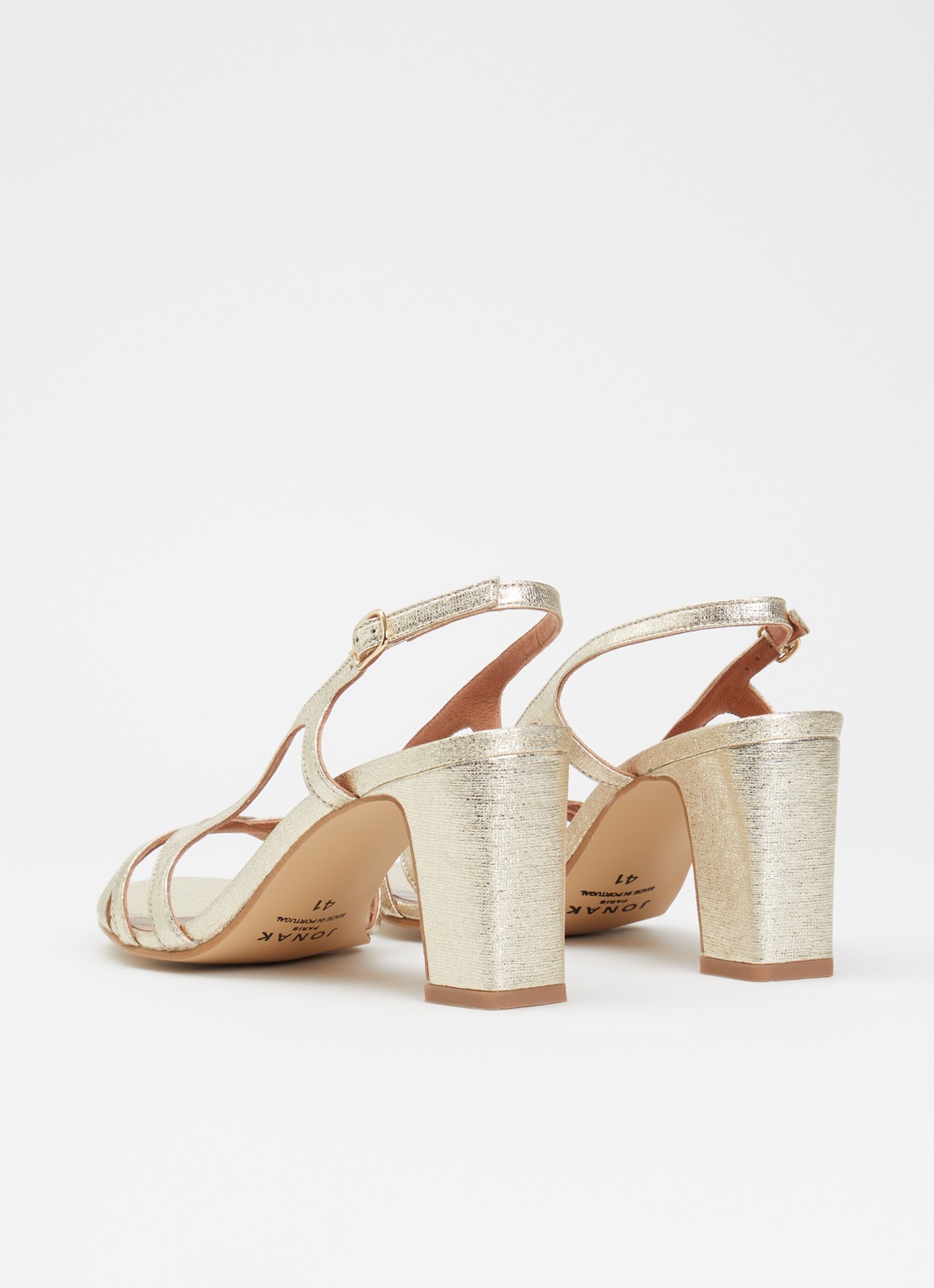 Jonak Vaiana sandalette met metallic finish - achterkant goud