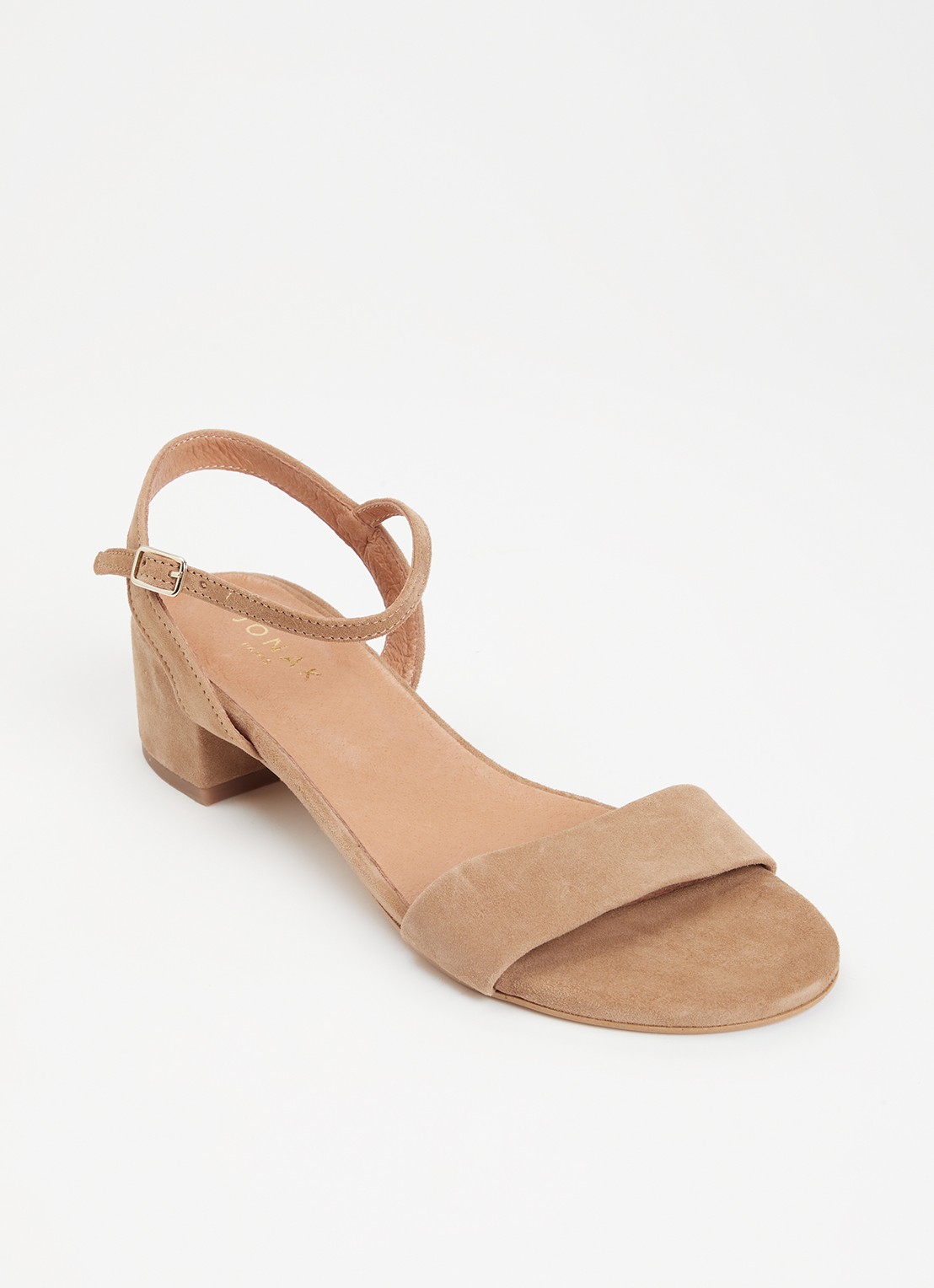 Jonak Via Bis sandalette van suède - voorkant 4 camel