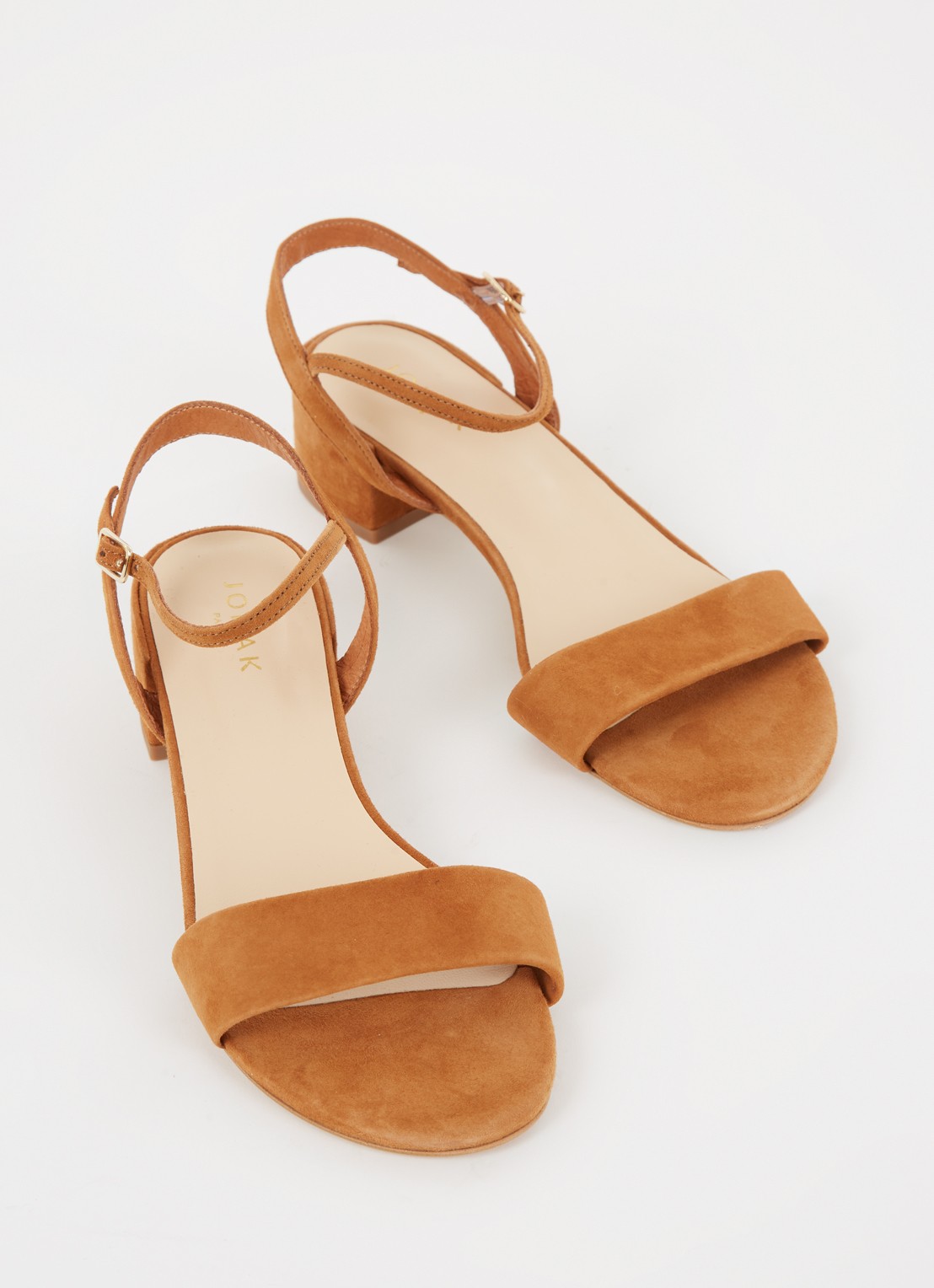 Jonak Via Bis sandalette van suède - detail 3 cognac