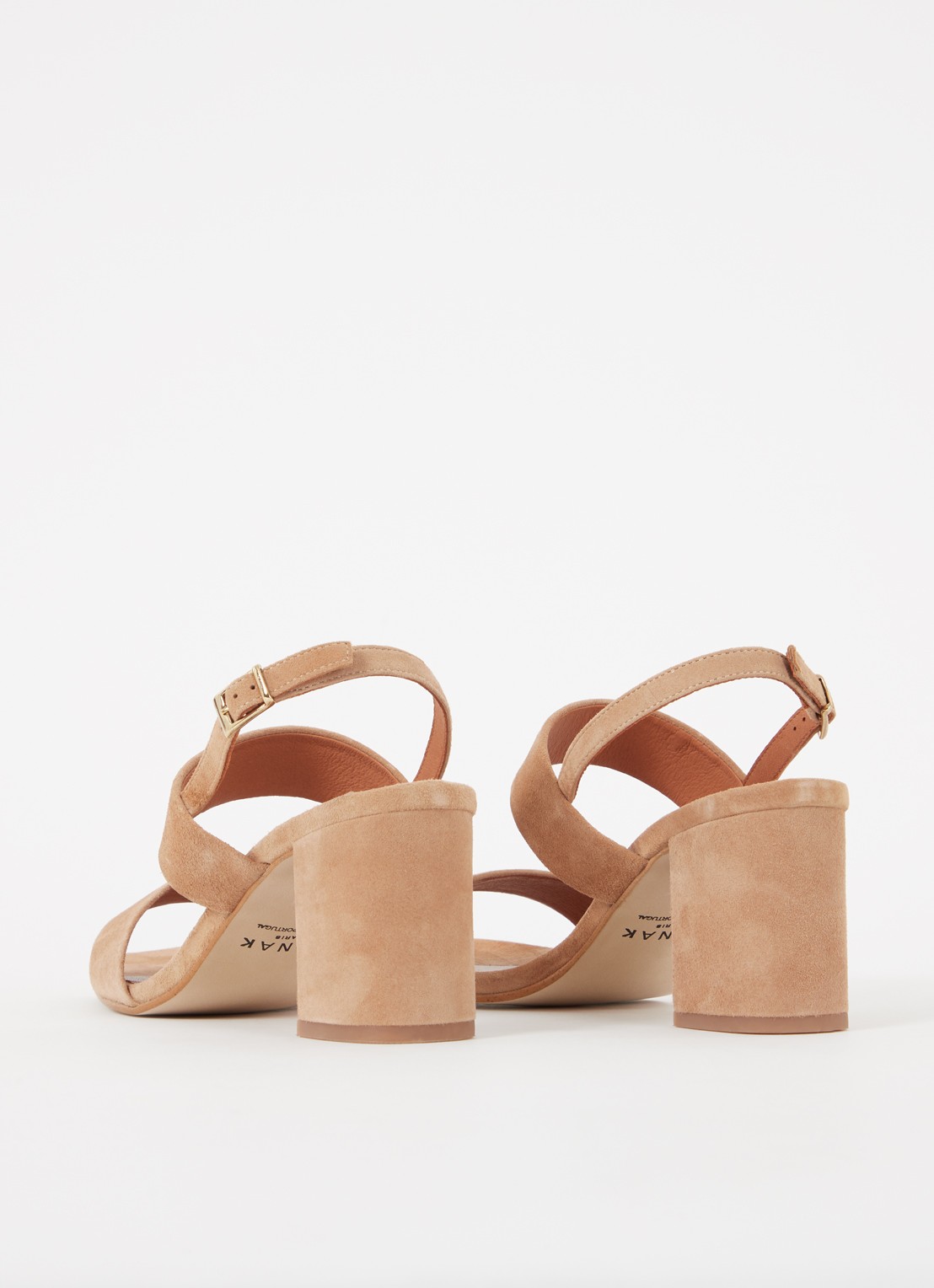 Jonak Vico sandalette van geitensuède  - achterkant 3 camel