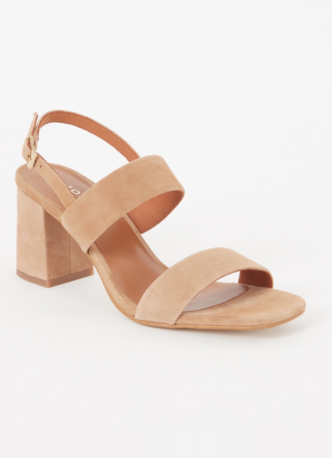 Jonak Vico sandalette van geitensuède  - voorkant camel