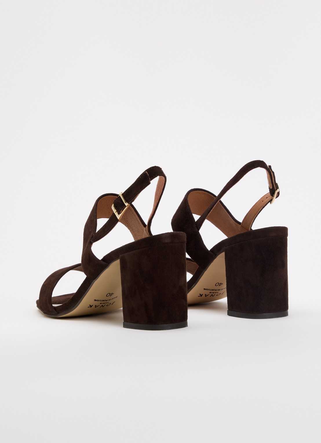 Jonak Vico sandalette van geitensuède  - achterkant 6 bruin
