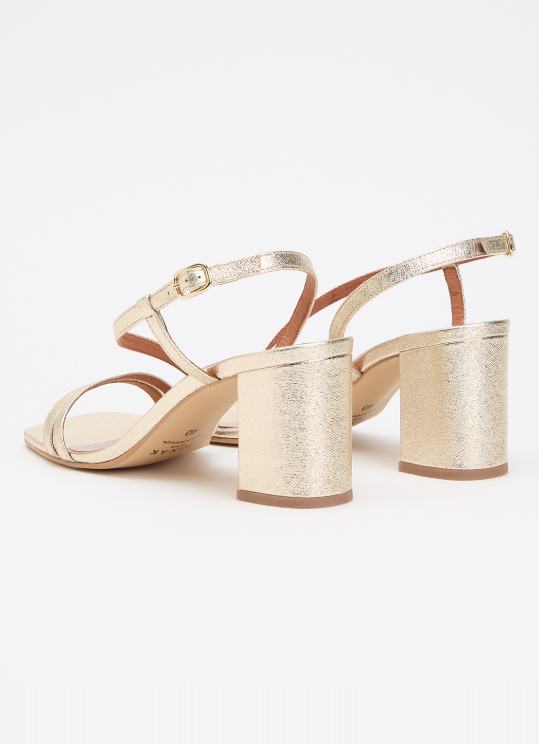 Jonak Vimy sandalette met metallic finish - achterkant 5 witgoud