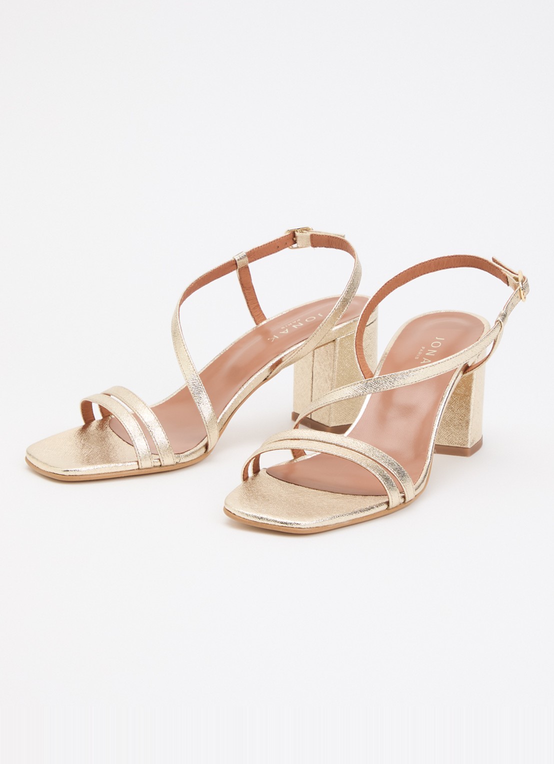 Jonak Vimy sandalette met metallic finish - detail 2 witgoud