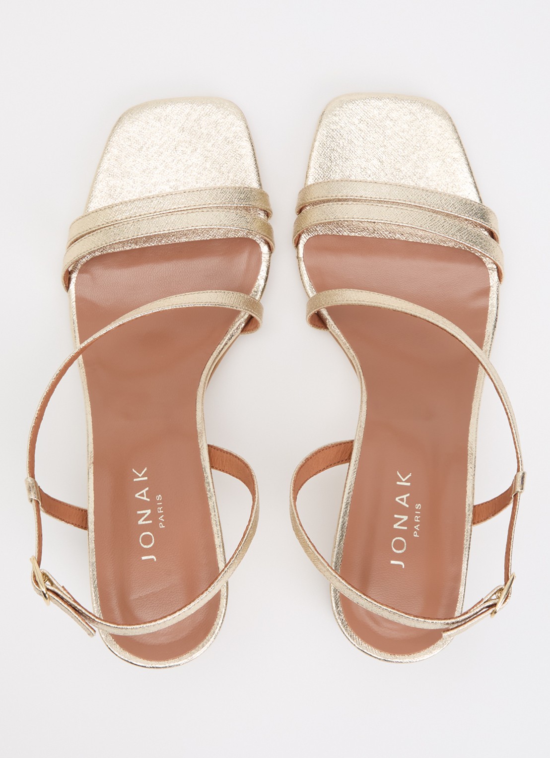 Jonak Vimy sandalette met metallic finish - detail 3 witgoud