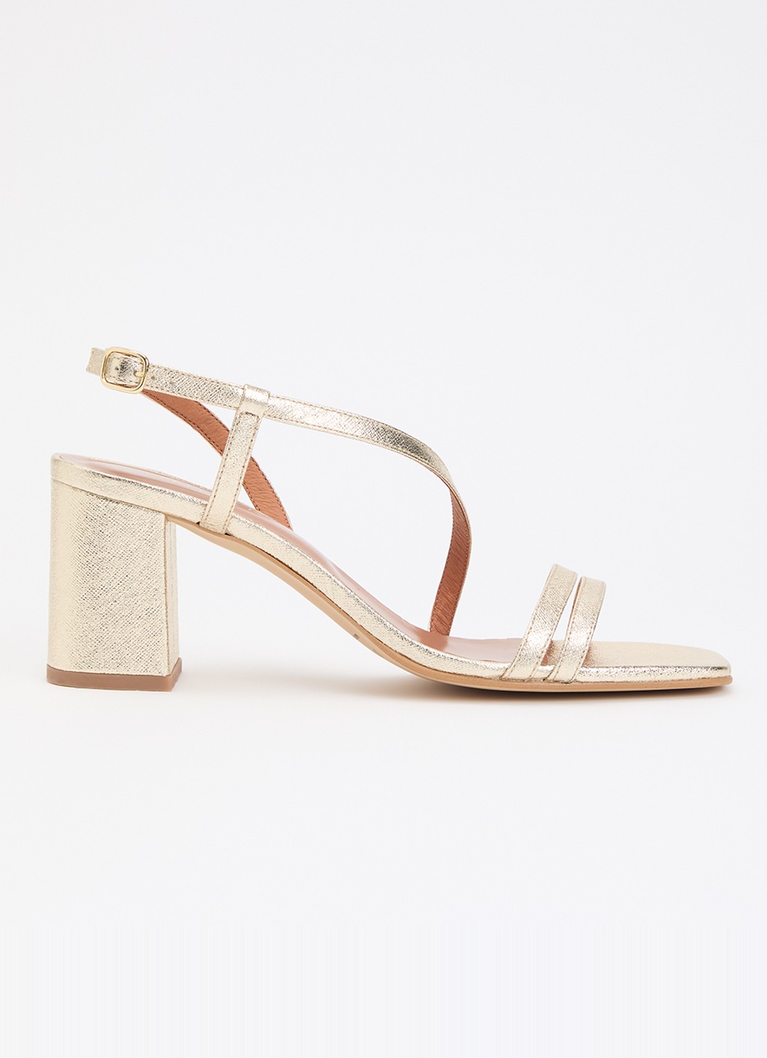 Jonak Vimy sandalette met metallic finish - voorkant witgoud