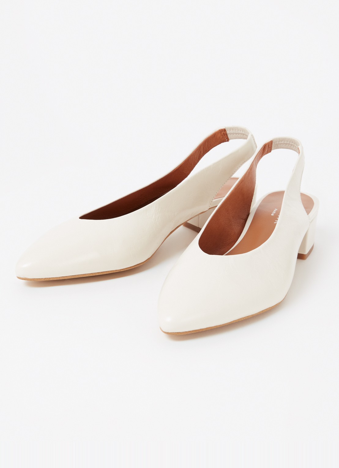 Jonak Vince slingback van kalfsleer - detail ivoor