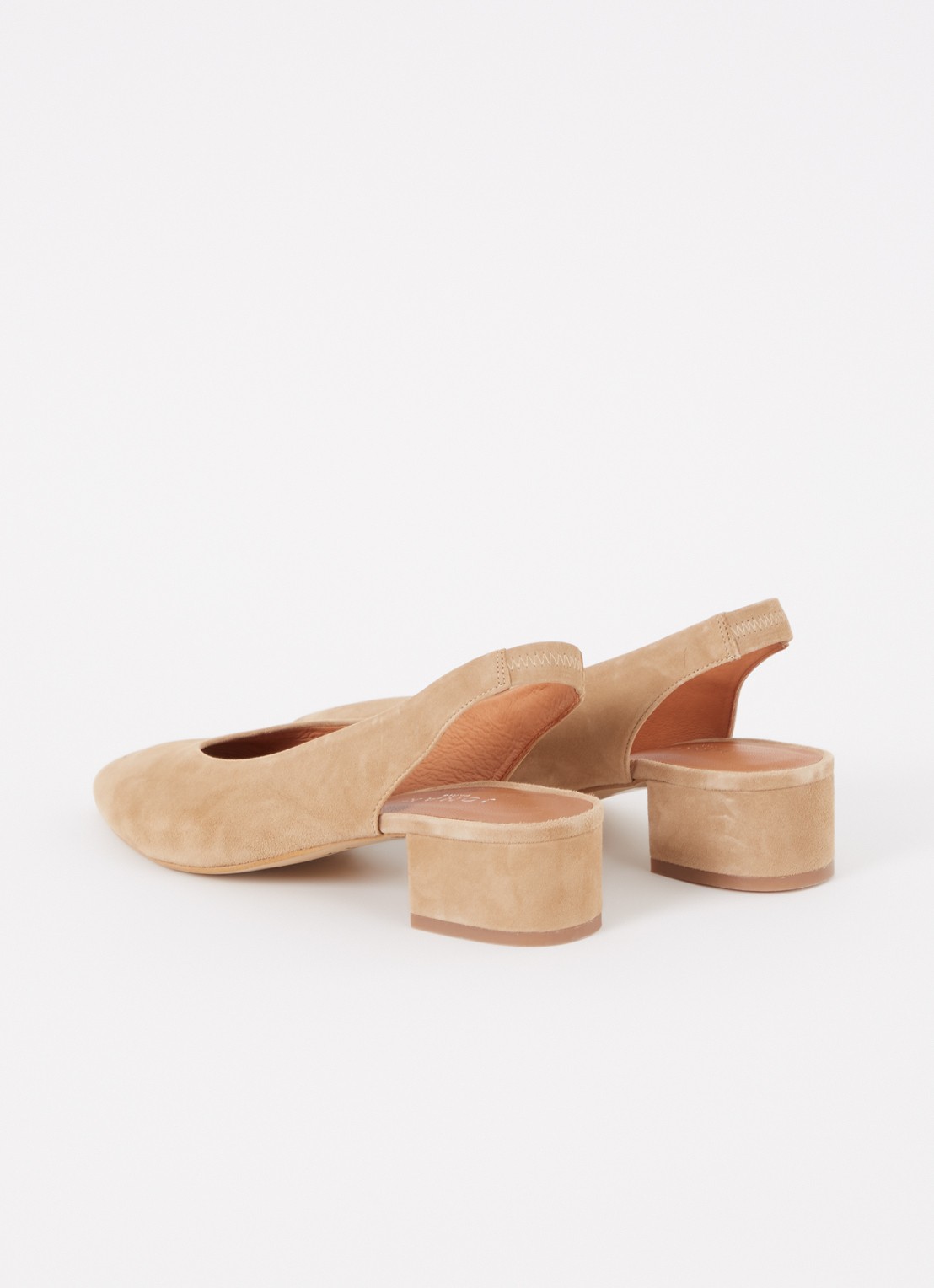 Jonak Vince Velours slingback van suède - achterkant camel