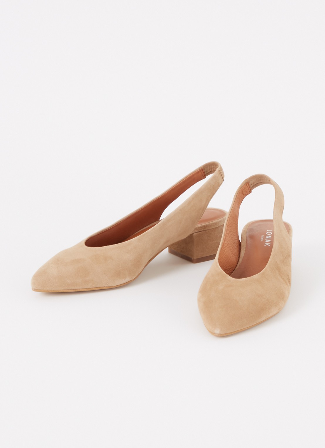 Jonak Vince Velours slingback van suède - detail 2 camel