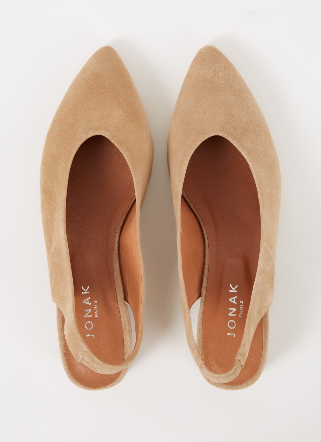 Jonak Vince Velours slingback van suède - detail 3 camel