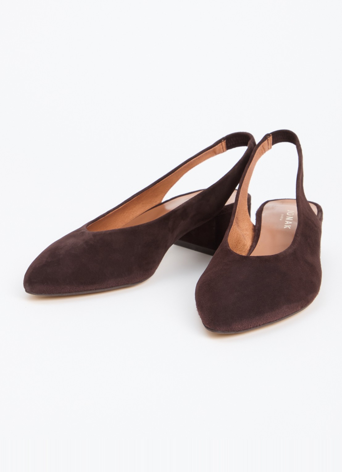 Jonak Vince Velours slingback van suède - detail 3 donkerbruin