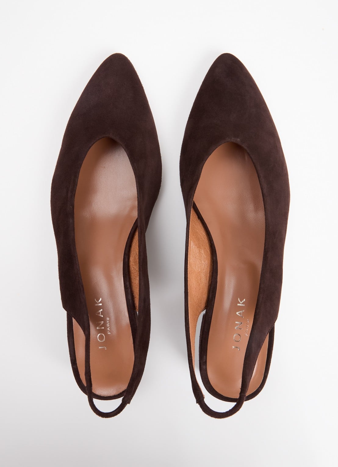 Jonak Vince Velours slingback van suède - detail 4 donkerbruin