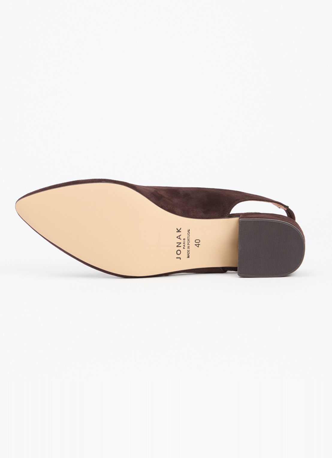Jonak Vince Velours slingback van suède - detail 5 donkerbruin