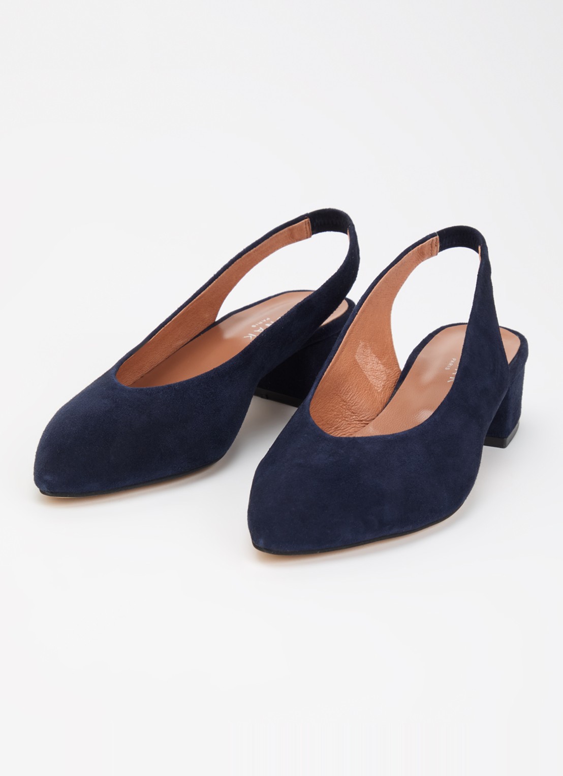 Jonak Vince Velours slingback van suède - detail donkerblauw